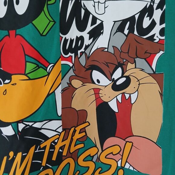 Warner Bros Looney Tunes Green Crop Sleeveless Muscle Tank Top Graphic Size XL - Picture 5 of 5